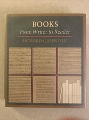 BOOKS: FROM WRITER TO READER By Howard Greenfeld – Hardcover Excellent Condition