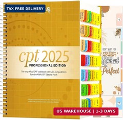 Index Tabs for CPT 2025/2026 Professional Edition. Color-Coded and Laminated Tab