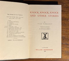 Ivan Turgenev KNOCK, KNOCK, KNOCK & OTHER STORIES 1922 Heinemann UK HC BOOK RARE
