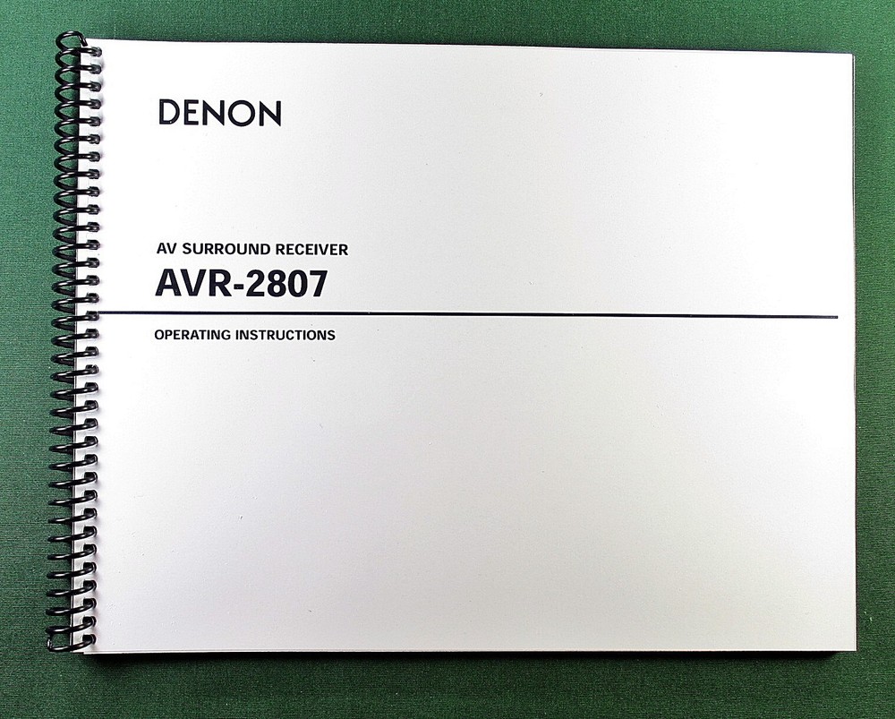 Denon AVR-2807 Instruction Manual: 88 Pages & Protective Covers!