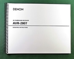 Denon AVR-2807 Instruction Manual: 88 Pages & Protective Covers!