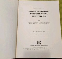 Schaum’s Outline Theory Differential Equations PB Richard Bronson 1973 1st Edi