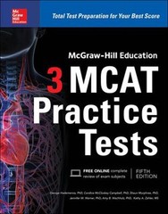 McGraw-Hill Education 3 MCAT Practice Tests, Third Edition Paperb