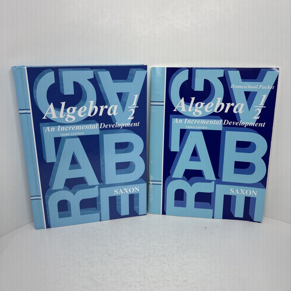Saxon Algebra 1/2 Textbook Third Edition Math, plus Homeschool Packet- Good
