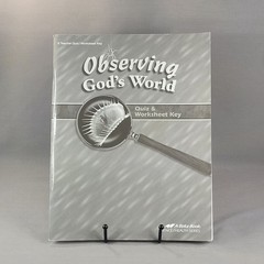 Observing God’s World Quiz Worksheet Key A Beka Book Science Textbook Paperback
