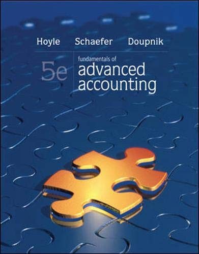 FUNDAMENTALS OF ADVANCED ACCOUNTING By Joe Ben Hoyle & Thomas Schaefer **Mint**