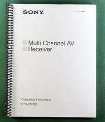 Sony STR-DG720 Instruction Manual: 92 Pages & Protective Covers!