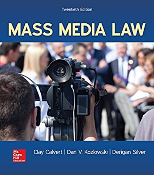 Mass Media Law Paperback Dan V., Calvert, Clay, Silver, Derigan K