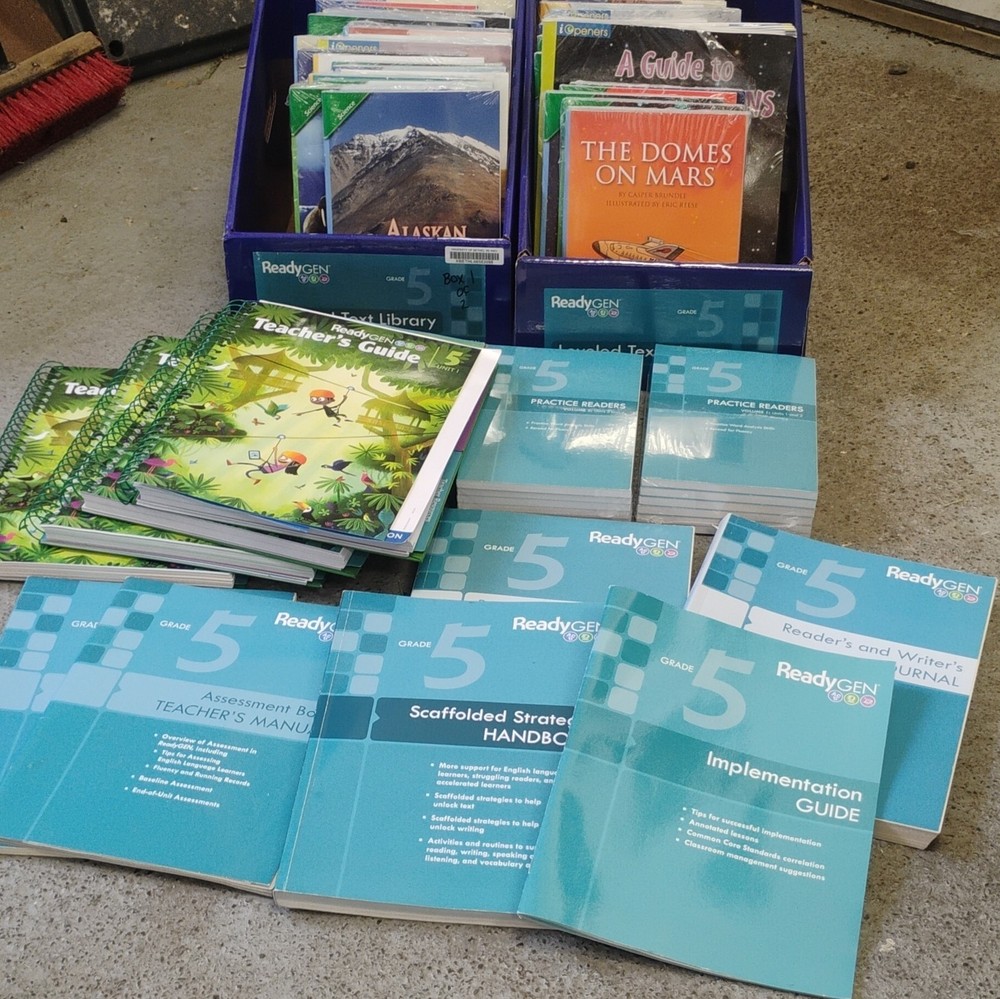 Pearson ReadyGEN Grade 5 Teacher’s Edition Guide & Leveled Text Library Set