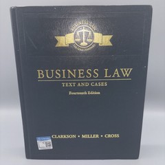 Business Law: Text and Cases – Hardcover By Clarkson, Kenneth W GOOD
