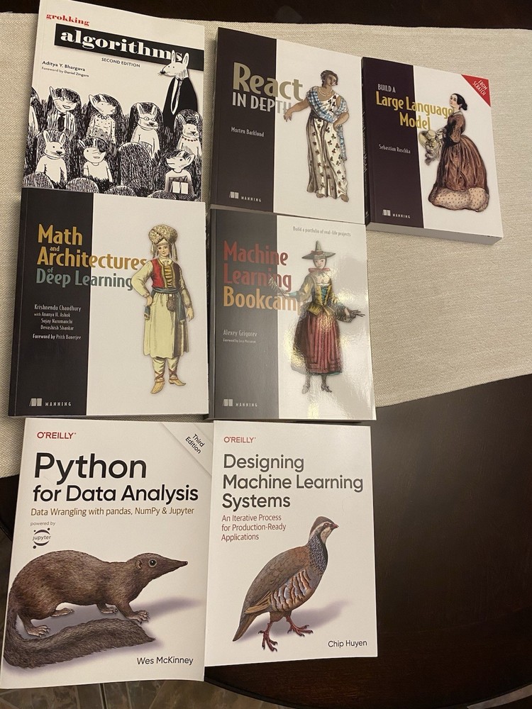 Machine Learning, AI & Data Science 7 Book Lot LIKE NEW Unread O’Reilly Manning