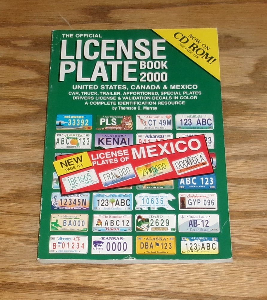 The Official License Plate 2000 Book USA Canada Mexico Thomson Murray