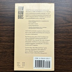 IBM ROM BIOS (PROGRAMMER’S QUICK REFERENCE SERIES) By Ray Duncan