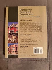 PROFESSIONAL REAL ESTATE THE ULI GUIDE DEVELOPMENT TO THE BUSINESS