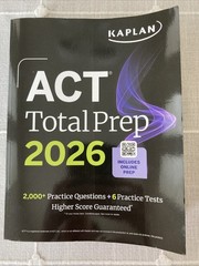 ACT TOTAL PREP 2026 Kaplan Test Prep (COR) 2000+ Questions 6 Practice Tests +