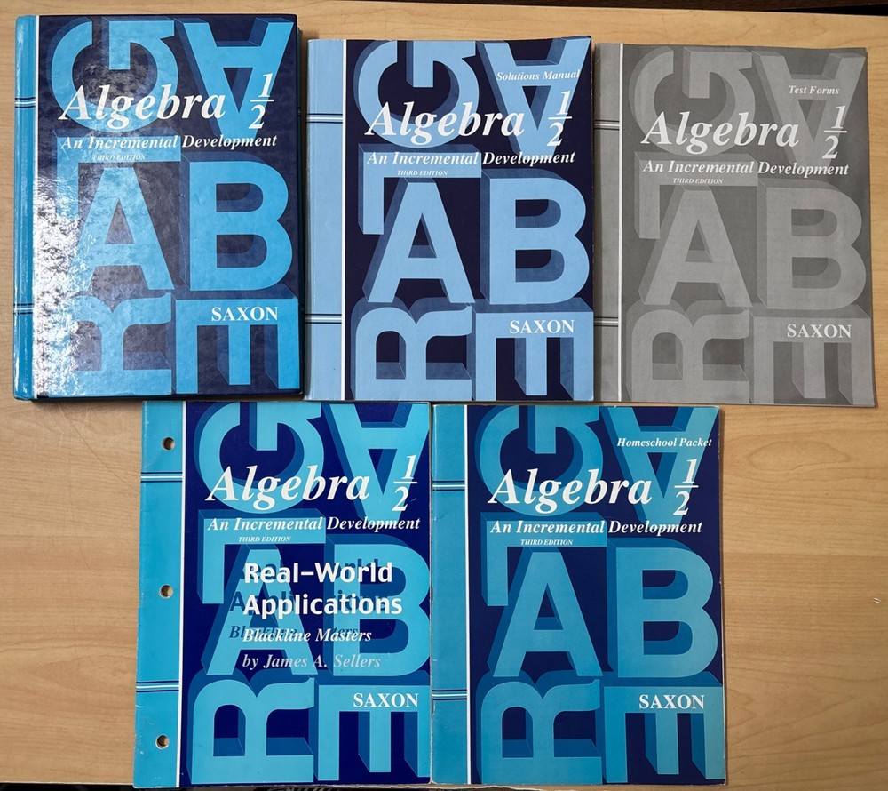 Saxon Algebra 1/2 Test Forms Homeschool Packet Solutions Real-World Applications