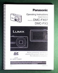 Panasonic DMC-FX07 / FX3 Instruction Manual: w/ Protective Covers!