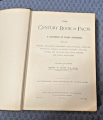 Antique Handbook of Ready Reference; The Century Book of Facts; 1905; Good cond.