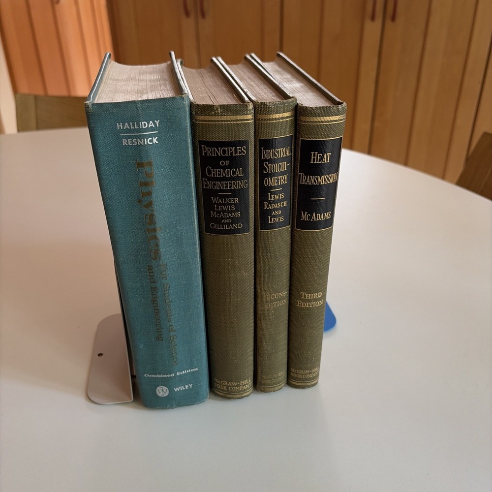 Vintage Chemical Engineering & Physics Textbook Lot HC Mid Century Decor