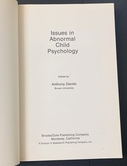 Issues in Abnormal Child Psychology 1st Edition PB (1973) Anthony Davids Vintage