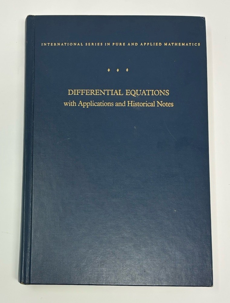 Differential Equations w/ Applications & Historical Notes Simmons 1972 HC Math