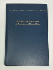 Differential Equations w/ Applications & Historical Notes Simmons 1972 HC Math
