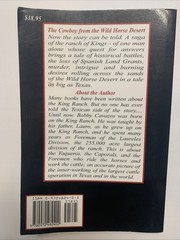 The Cowboy From the Desert; A Story of the King Ranch, By Bobby Cavazos