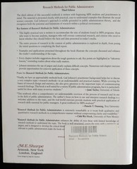 Research Methods for Public Administrators, 3rd ed, Gail Johnson (Free Shipping)