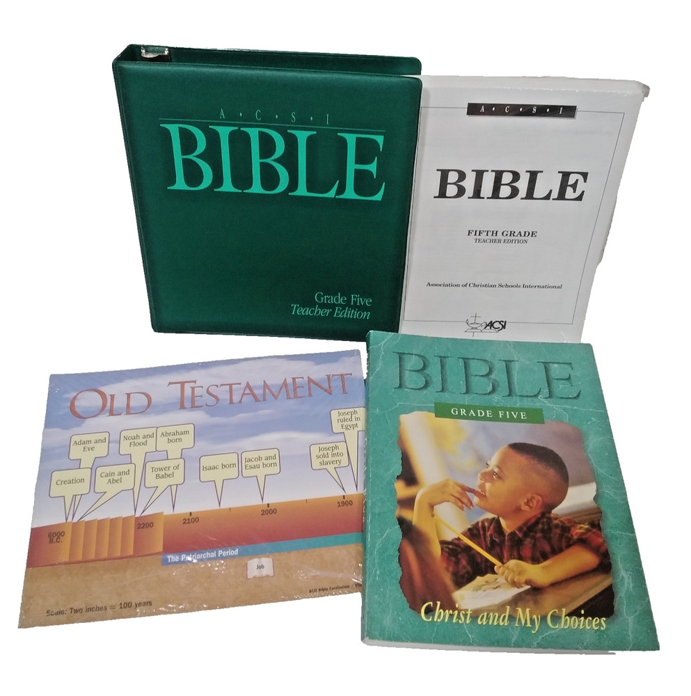 ACSI Purposeful Design Bible Gr 5 Teacher & Student Edition + Visuals, Like New