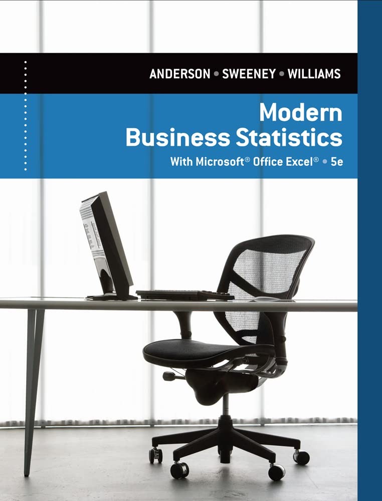Modern Business Statistics with MicrosoftExcel – hardcover Anderson, David|S…