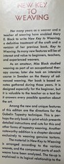 New Key to Weaving Mary E Black O.T.R. 1971 HC Master Guild Canadian Weavers VG