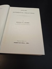 Applied Differential Equations Murray R. Spiegel Math Textbook 1961
