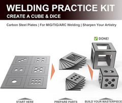 12 Pcs Steel Welding Plate Welding Practice Welding Training 17 GA Thickness