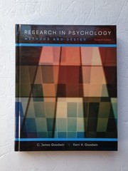 Research In Psychology: Methods and Design (Delisted)