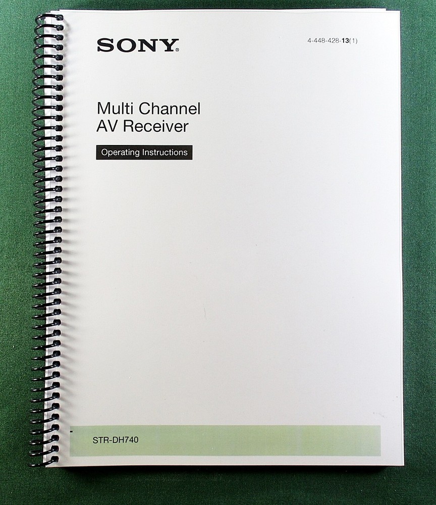 Sony STR-DH740 Instruction Manual: 88 Pages & Protective Covers!