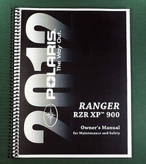 2012 Polaris Ranger RZR XP 900 Owner’s Manual: 139 Pages & Protective Covers!