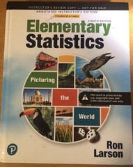 Ron Larson Elementary Statistics Eighth Edition HARD COVER!!
