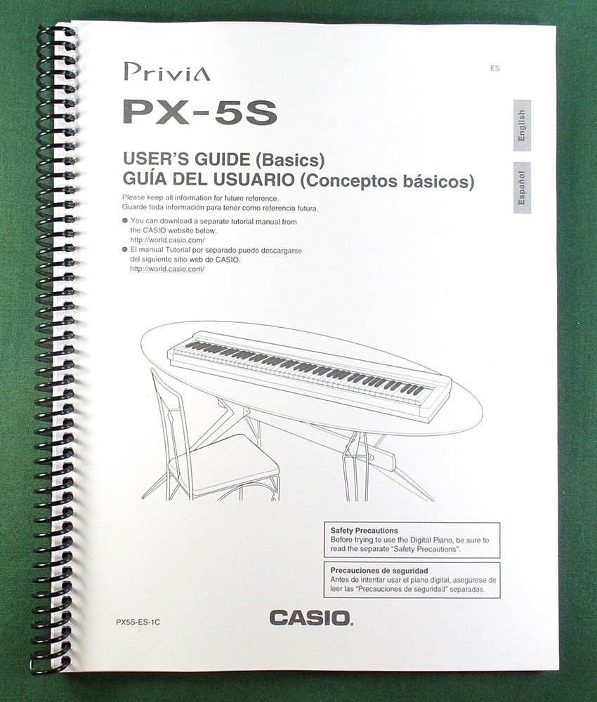 Casio PX-5S Instruction Manual: 44 Pages Coil Bound & Protective Covers!