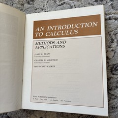 Introduction to Calculus : Methods and Applications by James R. Evans, C. W….