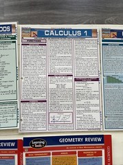 Lot 5 QuickStudy Laminated Reference Guide Caluculus & 2 Learning Tools Algebra