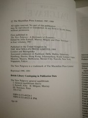 General Equilibrium: The New Palgrave by J Eatwell, M Milgate & P Newman 1991