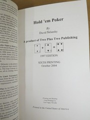 Hold’em Poker – Paperback By Sklansky, David – 2000 PB Gambling Game Skill