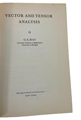 Vector & Tensor Analysis by G. E. Hay (Paperback, 1953) Vintage Textbook