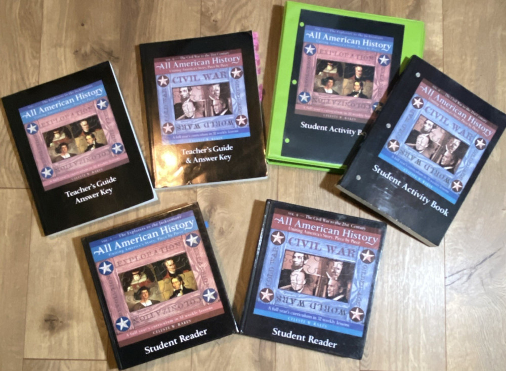 Homeschool All American History TWO COMPLETE SETS ! vol. 1 & 2