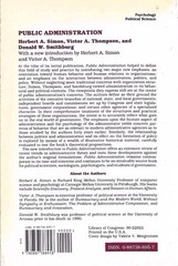 Public Administration by Ivan P. Pavlov and Herbert A. Simon – 1991