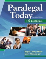 Paralegal Today: The Essentials – Paperback By Miller, Roger LeRoy – GOOD