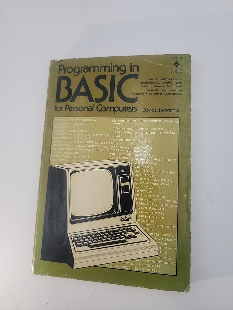 Vintage 1981 Programming in BASIC for Personal Computers by David L. Heiserman