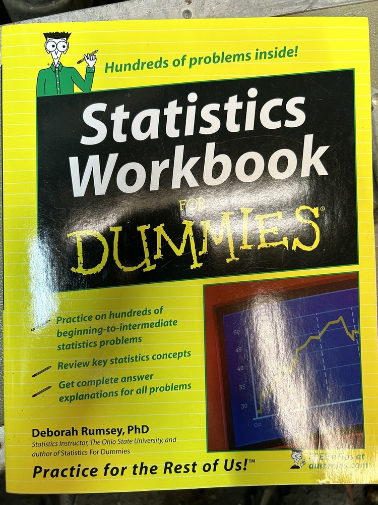 Statistics Workbook for Dummies by Deborah Rumsey (2005, Trade Paperback)