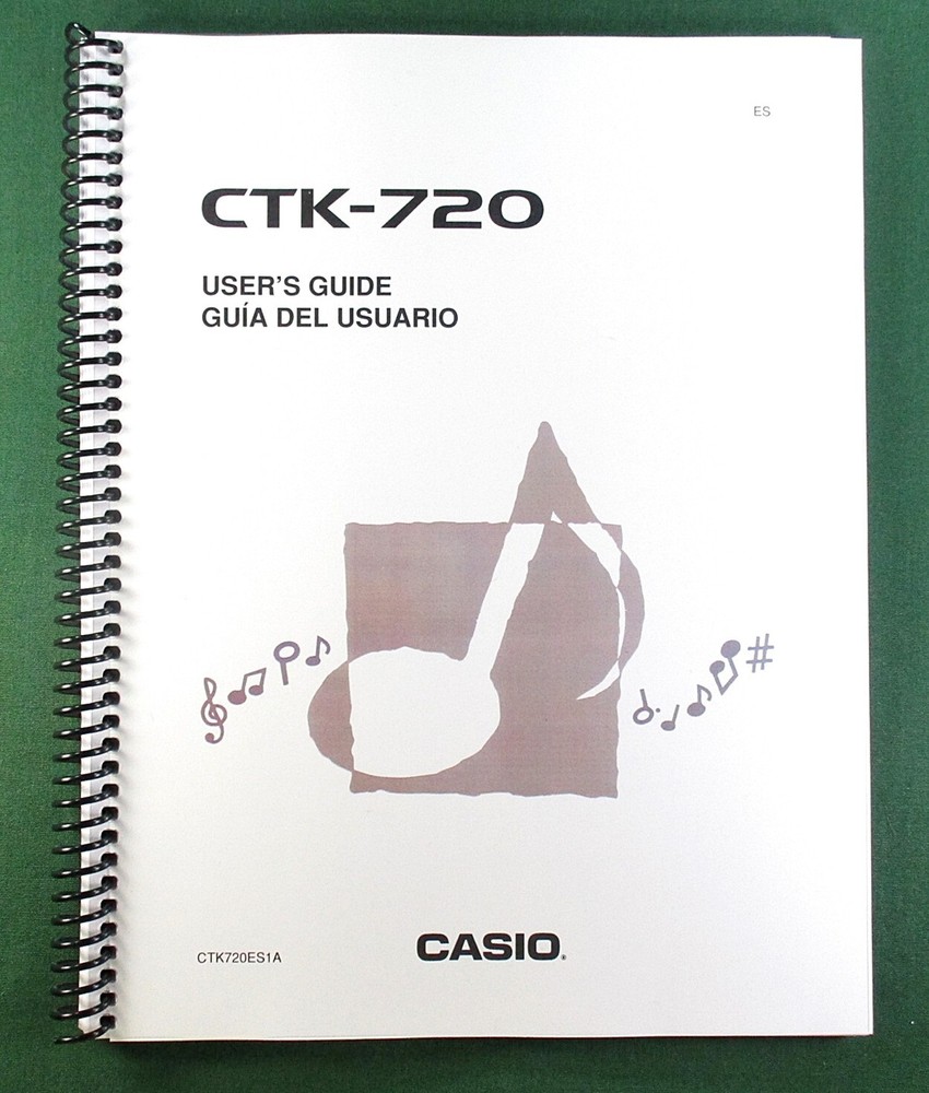 Casio CTK-720 Instruction Manual: 48 Pages Coil Bound & Protective Covers!