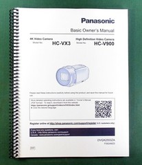 Panasonic HC-VX3 HC-V900 Basic Instruction Manual: 48 Pages & Protective Covers!